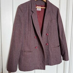 Plum Tree Plum Colored Double Breasted Blazer M
